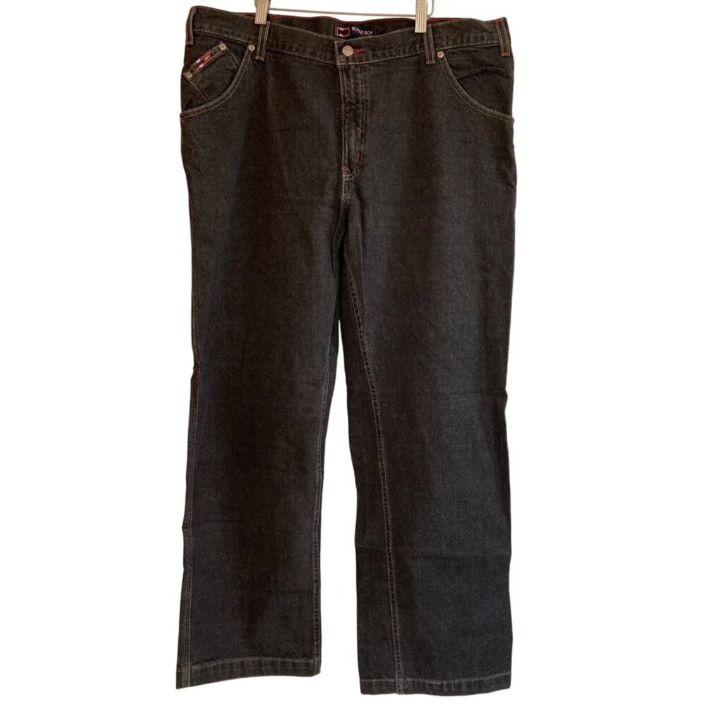 Vintage Bugle Boy Low Rise Black Denim Jeans 40 x 32 Black Baggy Streetwear NWT